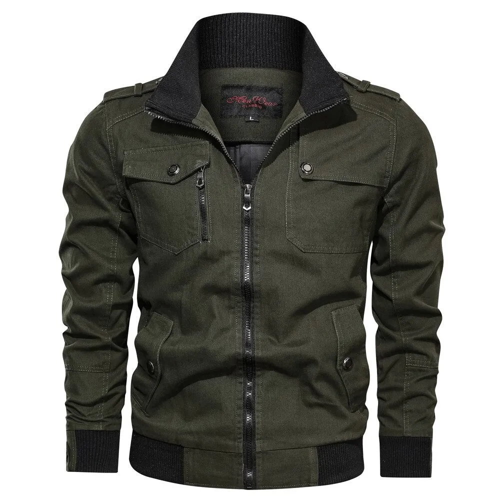 Xituodai Causal Jacket Men Bomber Jackets Autumn Fashion Pilot Coat Army Men's Cargo Flight Coats Male Windbreaker Jacket Milita