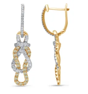 Yellow Gold Yellow Diamond Captain Earrings