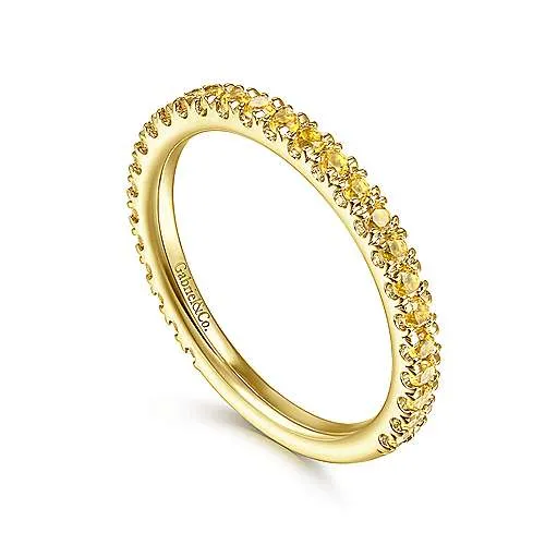 Yellow Gold Yellow Sapphire Stackable Ring